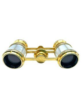 Antique French Opera Glasses Mother of Pearl Brass Theater Binoculars late 1800s